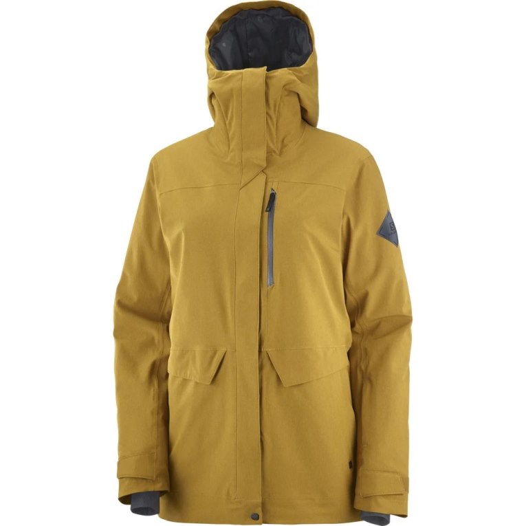 Yellow Salomon Stance Cargo Insulated Hooded Women's Ski Jackets | PH 47863S